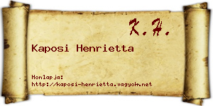 Kaposi Henrietta névjegykártya