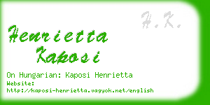 henrietta kaposi business card